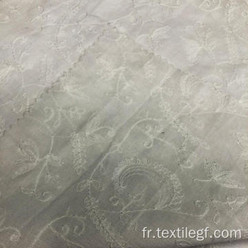 Tissu de broderie en ligne blanche